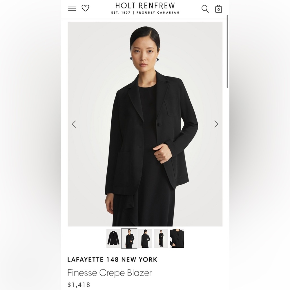 LAFAYETTE 148 NEW YORK Finesse Crepe Blazer Size 14